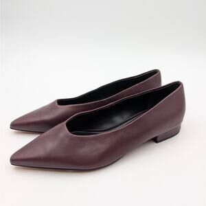Vince Isabel Pointy Toe Flats Slip-On Women's Deep Cherry Size US8.5M EU39